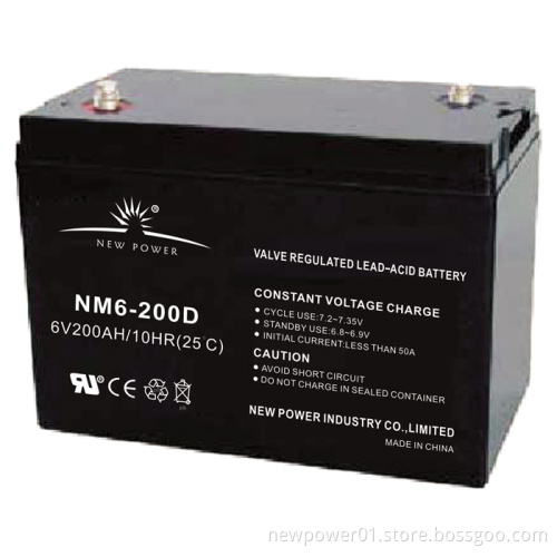 6V 200ah Medical Equipments Deep Cycle Storage /AGM Battery (NM6-200D)